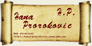 Hana Proroković vizit kartica